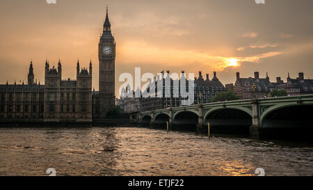 Westminster Bridge sunset Stock Photo
