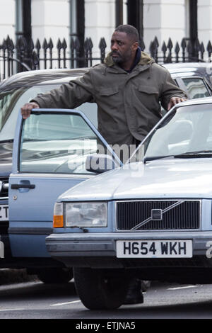 Idris Elba filming scenes for BBC drama series 'Luther' Featuring