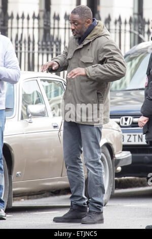 Idris Elba filming scenes for BBC drama series 'Luther' Featuring