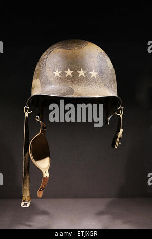 A World War Two period American U.S. Army soldier's steel combat helmet Stock Photo