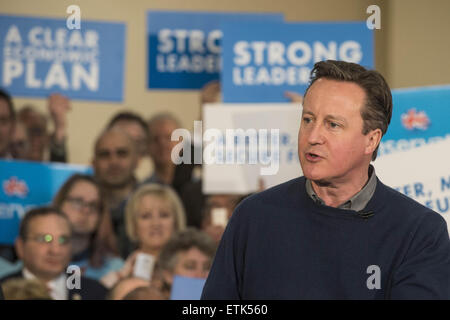 Prime Minister David Cameron makes a speech in the Dhamecha Lohana Centre to mark two months until the General Election in Harrow.  Featuring: David Cameron Where: London, United Kingdom When: 07 Mar 2015 Credit: Euan Cherry/WENN.com Stock Photo