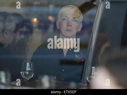 Annie Lennox and Mitchell Besser spotted out to lunch at Mediterraneo restaurant  Featuring: Annie Lennox Where: London, United Kingdom When: 07 Mar 2015 Credit: WENN.com Stock Photo