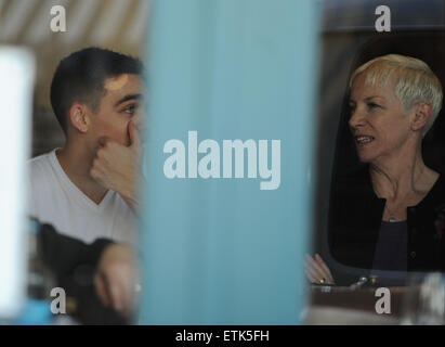 Annie Lennox and Mitchell Besser spotted out to lunch at Mediterraneo restaurant  Featuring: Annie Lennox Where: London, United Kingdom When: 07 Mar 2015 Credit: WENN.com Stock Photo