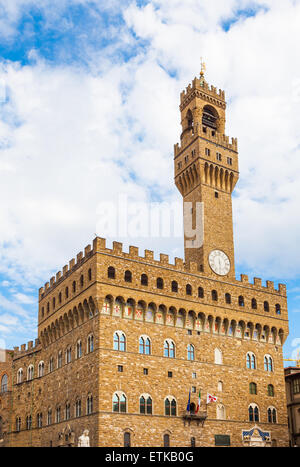 The main landmark of Florence. This massive, Romanesque, fortress-palace is among the most impressive town halls of Tuscany Stock Photo