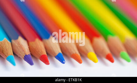 Collection of the colorful pencils Stock Photo