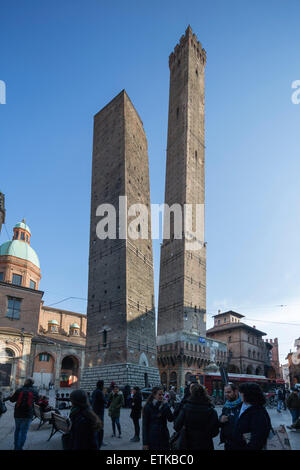 The Two Towers, Bologna, Italy. These medieval towers, both of them ...