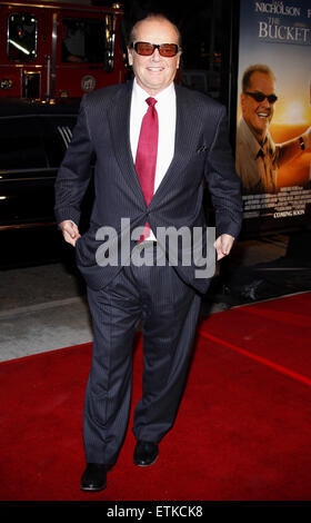 Jack Nicholson at the Los Angeles premiere of 'The Bucket List' held at the ArcLight Cinemas in Hollywood on December 16, 2007. Stock Photo
