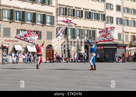 The historic parade before the 2013 Calcio Fiorentino (also known as calcio storico 'historic football') Stock Photo