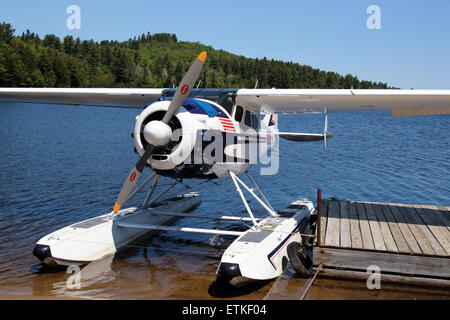 Cessna 195 float plane seaplane. Stock Photo