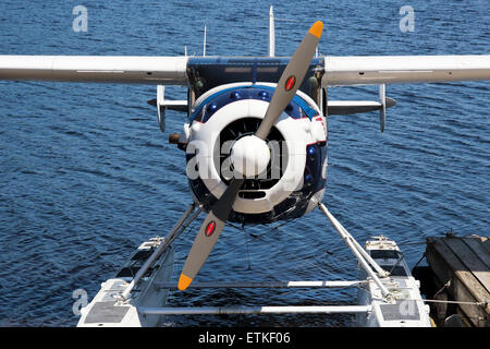 Cessna 195 float plane seaplane. Stock Photo