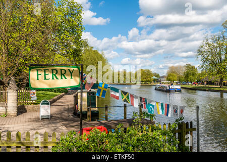 Site of the original Ferry crossing on the River Avon in Stratford upon Avon Stock Photo