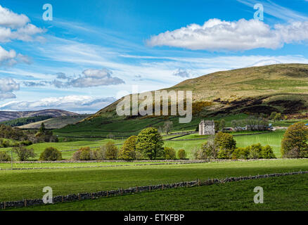 Forter Castle near Meikle Forter, situated below Carn an Fhidhleir, Glen Isla, Angus, Scotland. Stock Photo