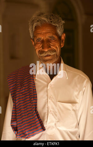 Old Haveli, Shekawati Region, Rajasthan, India  Portrait of Indian man, Shekawati region, Rajasthan, India. Stock Photo