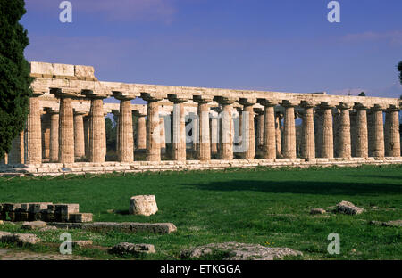 italy, campania, paestum, temple of hera (basilica)