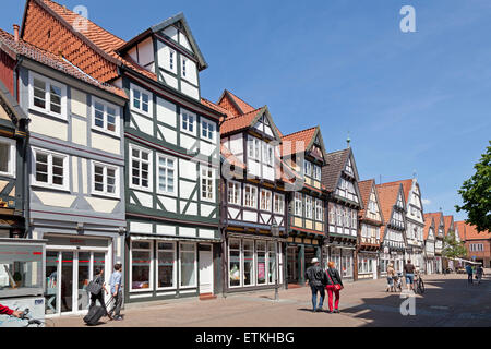 frame houses, Zoellnerstrasse, old town, Celle, Lower Saxony, Germany Stock Photo