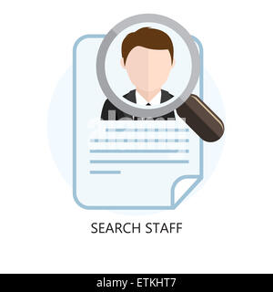 Search Staff Icon Concept Isolated on White Stock Photo