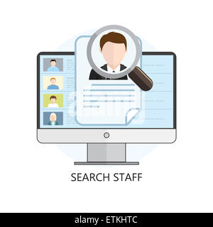 Search Staff Icon Computer Isolated on White Stock Photo