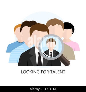 Looking for Talent Icon Flat Design Isolated on White Stock Photo