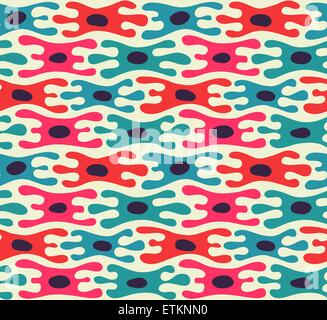 Abstract seamless pattern. Ethnic motif. Colorful organic shapes Stock Vector