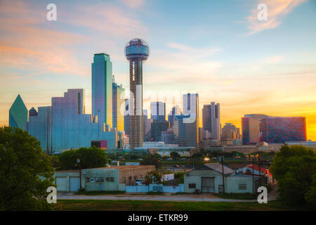 Overview of downtown Dallas in the morning Stock Photo