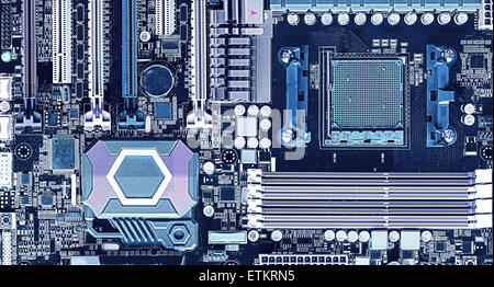 High tech background made of motherboard. Stock Photo