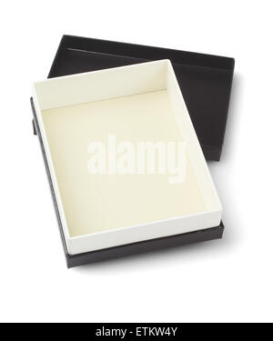 Empty Black Gift Box on White Background Stock Photo