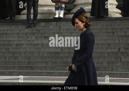 Members of the Royal family  attends the commemoration service to mark the end of combat operations in Afghanistan at St.Paul's Cathedral in London.  Featuring: Catherin Duches of Cambridge Where: London, United Kingdom When: 13 Mar 2015 Credit: Euan Cherry/WENN.com Stock Photo