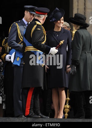 Members of the Royal family  attends the commemoration service to mark the end of combat operations in Afghanistan at St.Paul's Cathedral in London.  Featuring: Camilla Parker-Bowles Duchess of Cornwell, Catherin Duches of Cambridge, Prince William Duke of Cambridge, Prince Charles Prince of Wales Where: London, United Kingdom When: 13 Mar 2015 Credit: Euan Cherry/WENN.com Stock Photo