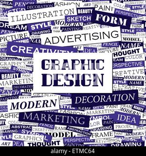 GRAPHIC DESIGN. Background concept wordcloud illustration. Print concept word cloud. Graphic collage. Stock Vector