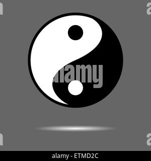 Yin Yang icon. Meditation and taoism and buddhism. Vector graphic illustration Stock Photo