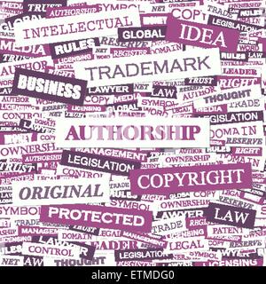 AUTHORSHIP. Word cloud concept illustration. Wordcloud collage. Stock Vector