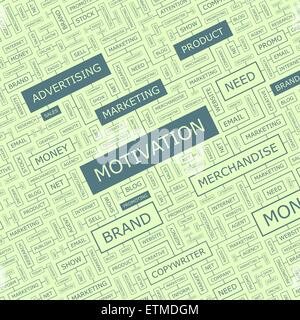 MOTIVATION. Word cloud illustration. Tag cloud concept collage. Stock Vector