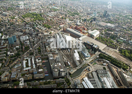 aerial view of the area around Kings Cross Station & St Pancras Station, London