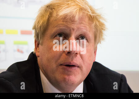 Camden City Learning Centre, London, June 15th 2015. London Mayor Boris Johnson joins future entrepreneurs at Camden City Learning Centre to launch London Technology Week and to launch a dedicated online hub for the Capital's thriving technology industry. Credit:  Paul Davey/Alamy Live News Stock Photo