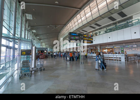 Airline checkin counters at the airport of Valencia, Spain Stock Photo