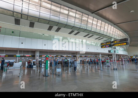 Airline checkin counters at the airport of Valencia, Spain Stock Photo