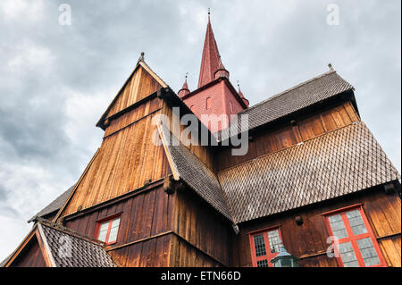 Ringebu wooden stave church, Gudbrandsdal, Norway. First built in about 1217 Stock Photo