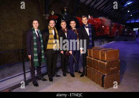 Harry Potter Studio Tour launches Hogwarts Express and Platform 9 3/4  Featuring: Collabro Where: Watford, United Kingdom When: 17 Mar 2015 Credit: Lia Toby/WENN.com Stock Photo