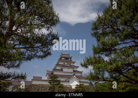 View of Aizuwakamatsu Castle, Fukushima Prefecture, Japan Stock Photo