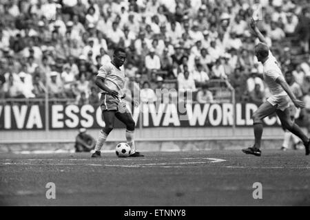 Brazil vs Czechoslovakia 1970 World Cup Group C. Brazil won 4-1 On the eve of Brazil's opening match in the 1970 World Cup expectations weren't as high as one might think in retrospect.  The then two-fold World Champions had left a poor impression in the Stock Photo