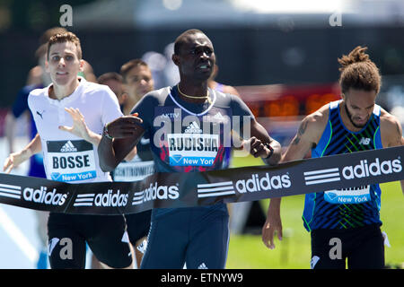 June 13, 2015; Randall's Island, NY, USA; David Rudisha of Kenya wins the men's 800m during the IAAF Diamond League Adidas Grand Prix at Icahn Stadium. Anthony Nesmith/Cal Sport Media Stock Photo