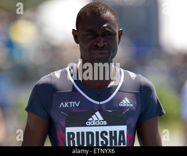 June 13, 2015; Randall's Island, NY, USA; David Rudisha of Kenya prior to the men's 800m during the IAAF Diamond League Adidas Grand Prix at Icahn Stadium. Anthony Nesmith/Cal Sport Media Stock Photo