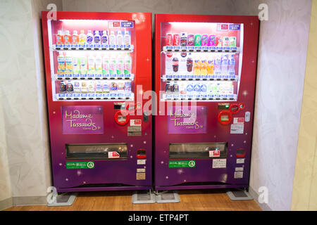 Odaiba, Tokyo. 15th June, 2015. Vending machines on display at the Madame Tussauds Tokyo wax museum in Odaiba, Tokyo, June 15, 2015. The world famous British wax museum ''Madame Tussauds'' opened its 14th permanent branch in Tokyo in 2013 and exhibits international and local celebrities, sports players and politicians. New additions to the collection include wax figures of the Japanese figure skater Yuzuru Hanyu and the actor Benedict Cumberbatch. The wax figure of Benedict Cumberbatch will be exhibited until June 30th. © Rodrigo Reyes Marin/AFLO/Alamy Live News Stock Photo