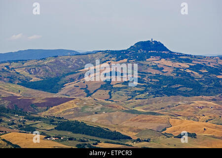 europe, italy, tuscany, view of radicofani from castell'azzara Stock Photo