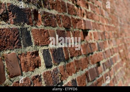 Brick wall at an angle Stock Photo