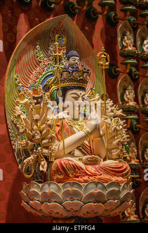 The Lord Buddha in Chinese Buddha Tooth Relic Temple in Chinatown of Singapore Stock Photo