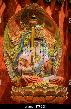 The Lord Buddha in Chinese Buddha Tooth Relic Temple in Chinatown of Singapore Stock Photo