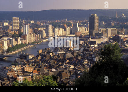 BEL, Belgium, Liege, view from the citadel to the city and the river Meuse.  BEL, Belgien, Luettich, Blick von der Zitadelle auf Stock Photo
