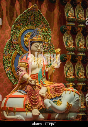 The Lord Buddha in Chinese Buddha Tooth Relic Temple in Chinatown of Singapore Stock Photo