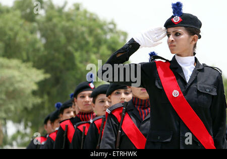 Police SSU commandos showing their professional skills during 25th Passing Out Parade of Counter Terrorism Force of SSU Commandos at Shaheed Benazir Bhutto, Elite Police Training Center Razzaqabad in Karachi on Monday, June 15, 2015. Stock Photo